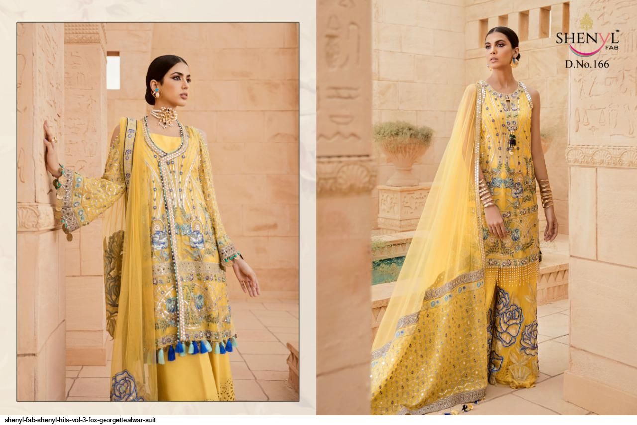 Shenyl Hits Vol-3 Designer Georgette Salwar Suits By Shenyl Fabs At Wholesale Rate In Surat