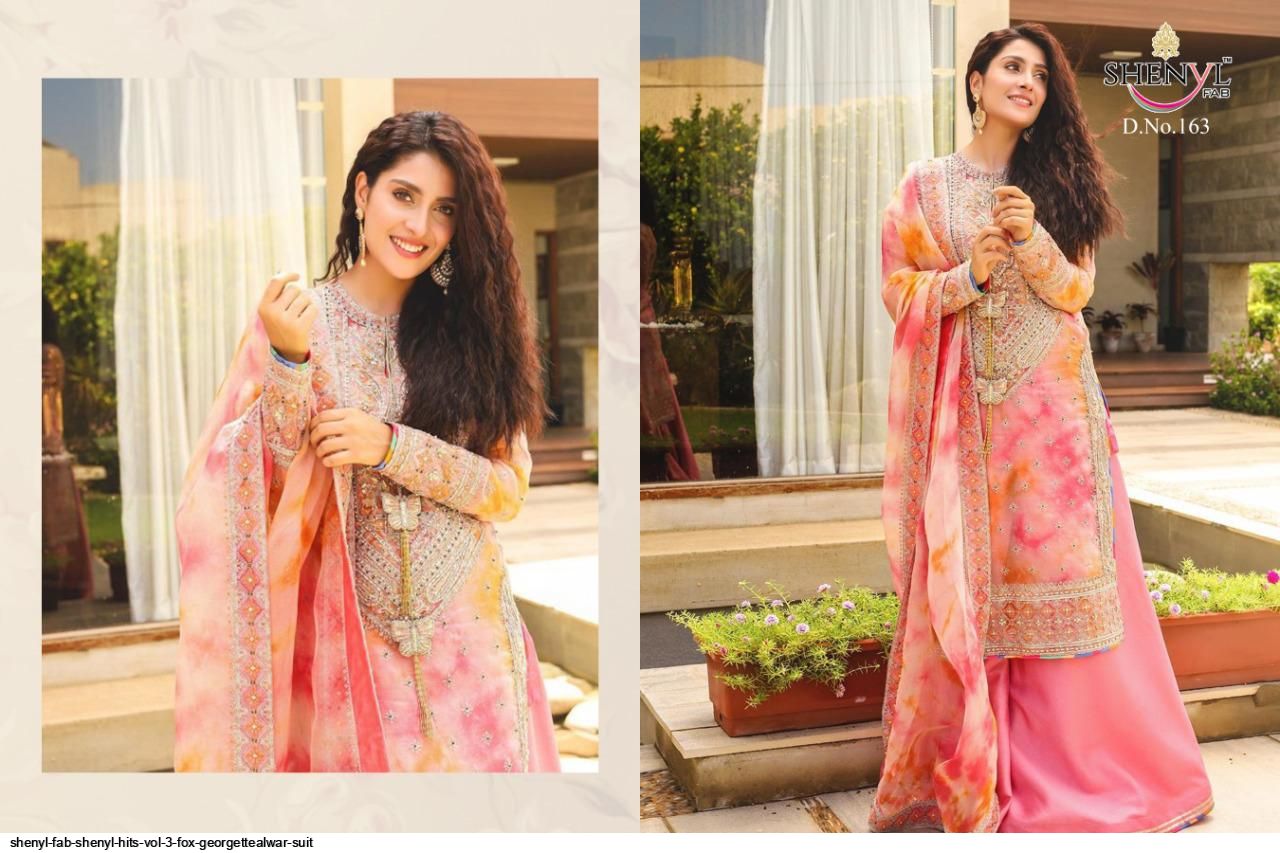 Shenyl Hits Vol-3 Designer Georgette Salwar Suits By Shenyl Fabs At Wholesale Rate In Surat