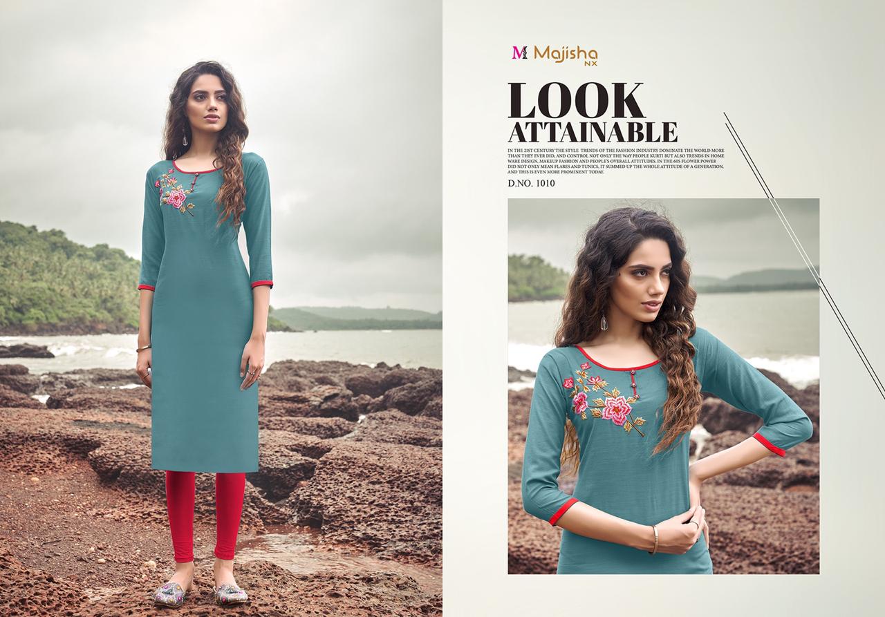 Majisha Nx Presants Kitkat Viscose With Work Casual Wear Kurti Catalog At Wholesale Rate In Surat