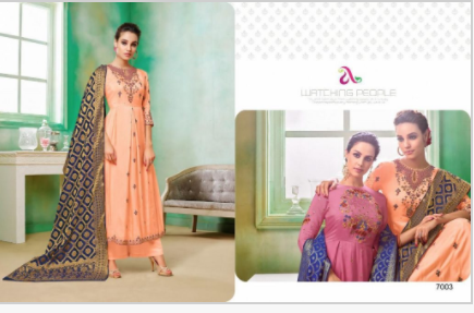 Manikarnika By Angroop Plus Viscose Upada Silk Kali Style Salwar Kameez