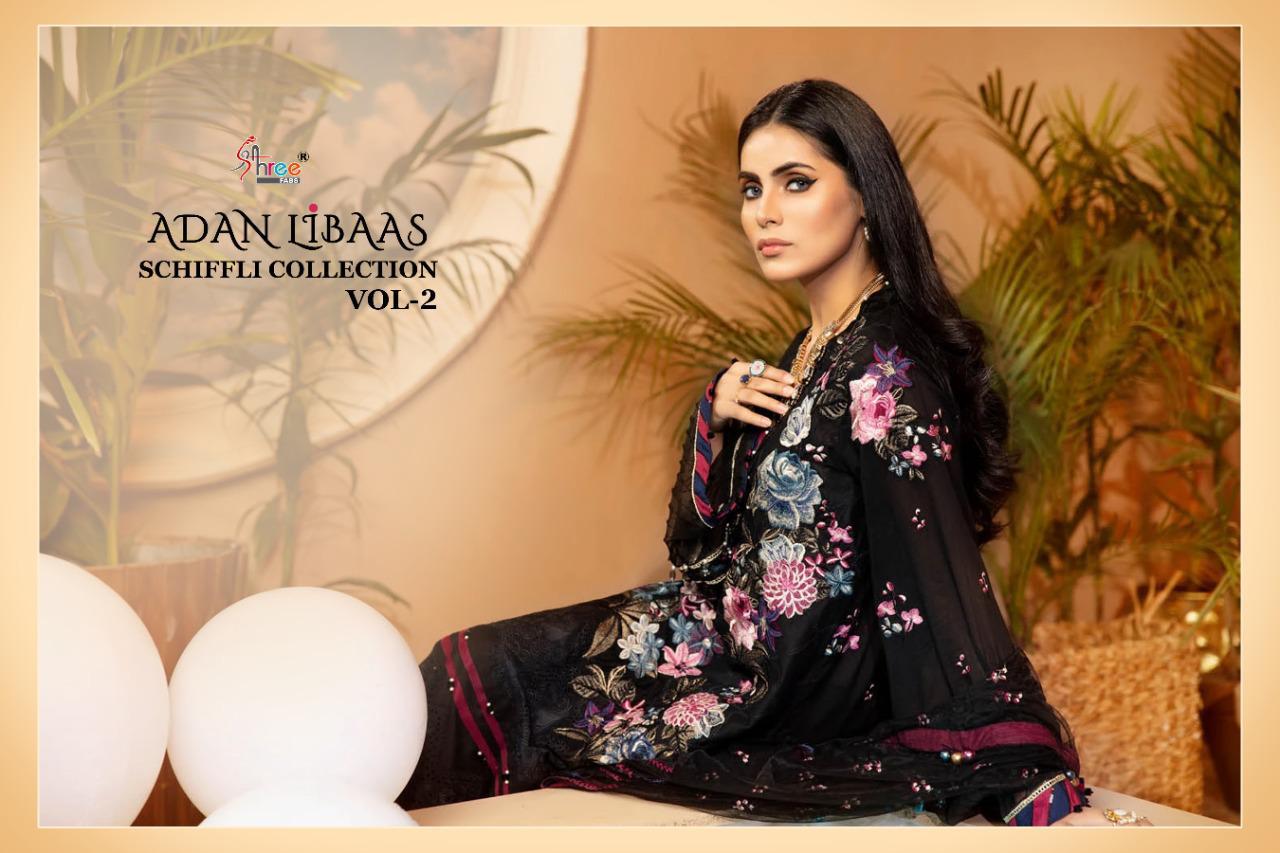 Shree Fabs Prensants Adan Libaas Schiffli Collection Vol 2 Wholesale Rate In Surat