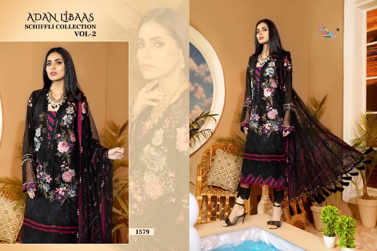 Shree Fabs Prensants Adan Libaas Schiffli Collection Vol 2 Wholesale Rate In Surat