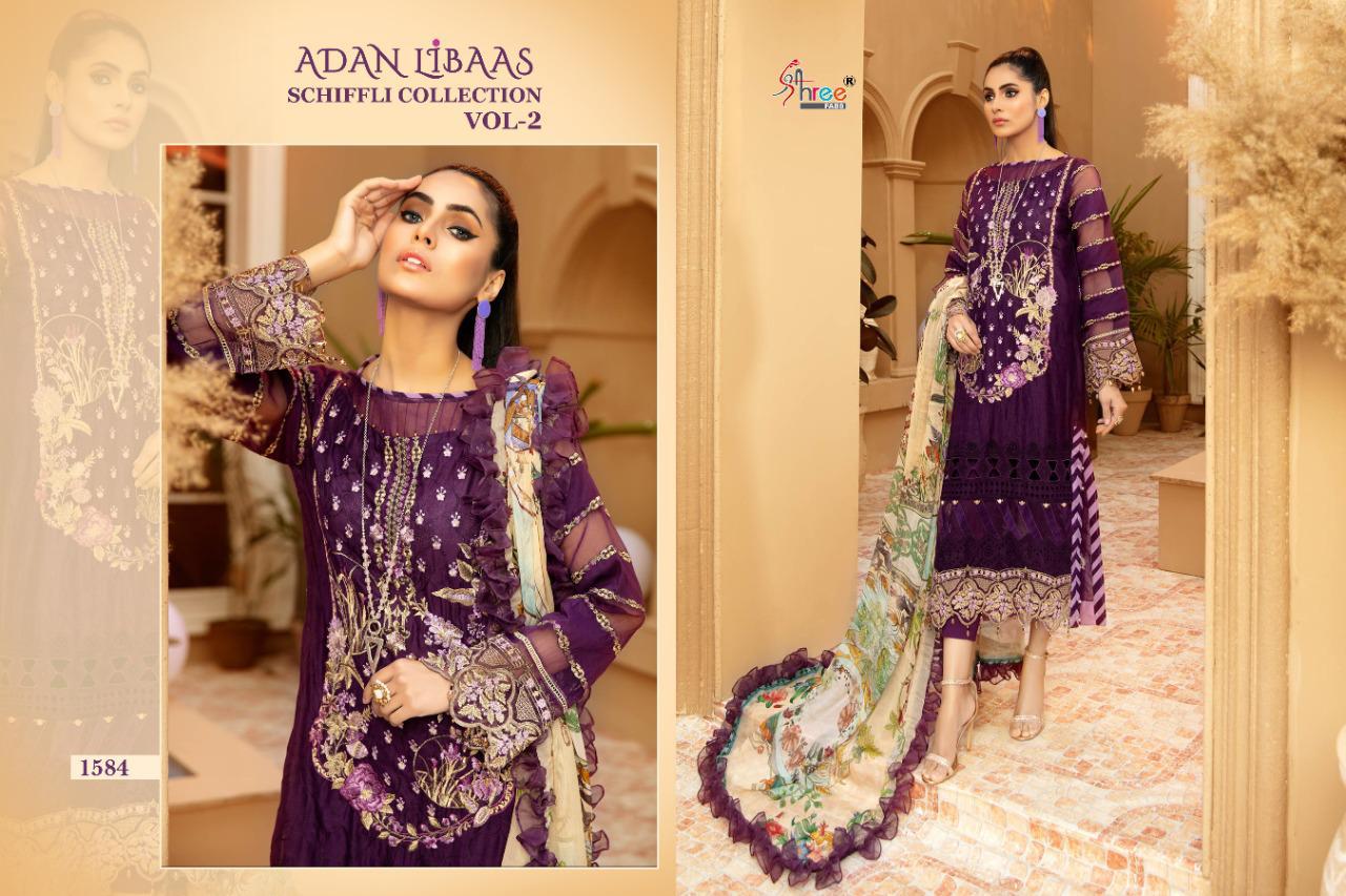 Shree Fabs Prensants Adan Libaas Schiffli Collection Vol 2 Wholesale Rate In Surat