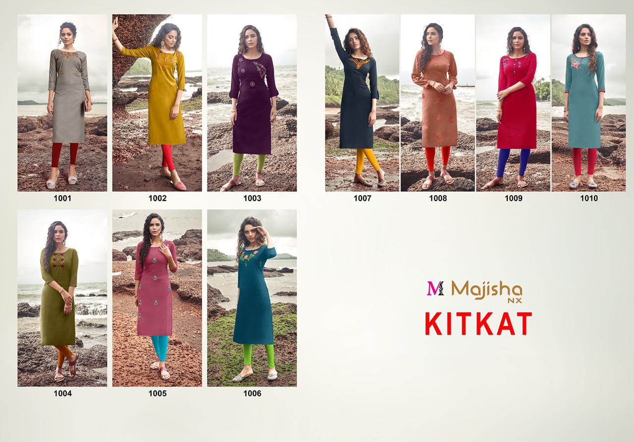 Majisha Nx Presants Kitkat Viscose With Work Casual Wear Kurti Catalog At Wholesale Rate In Surat