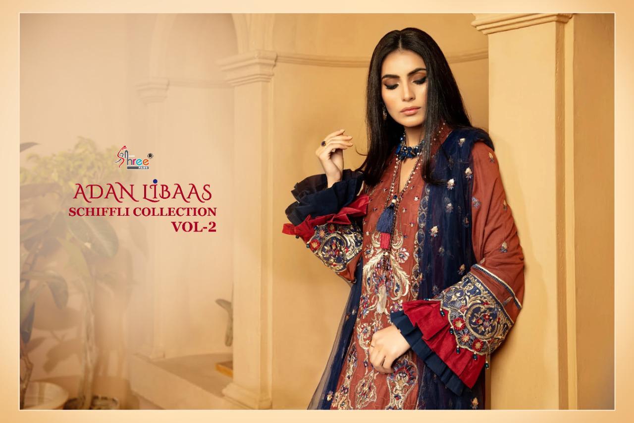 Shree Fabs Prensants Adan Libaas Schiffli Collection Vol 2 Wholesale Rate In Surat