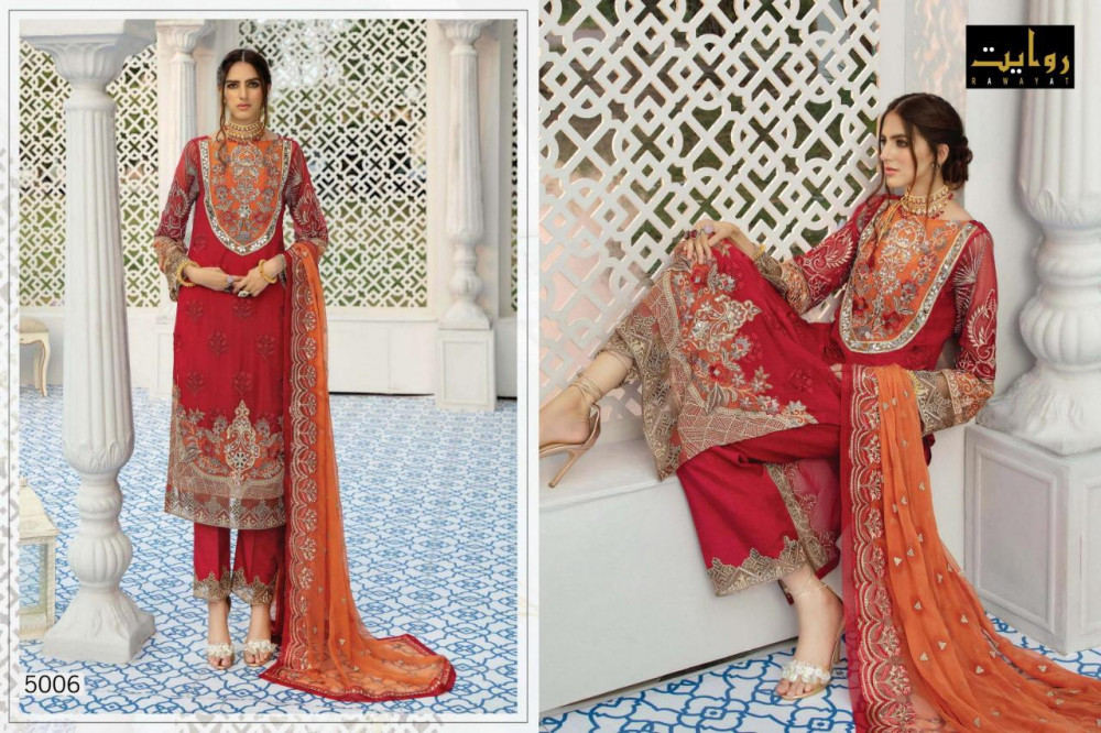 Serene Premium Embroidered Pakistani Designer Salwar Suits By Rawayat At Wholesale Rate In Surat