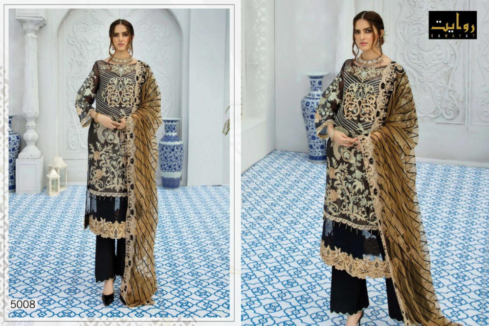 Serene Premium Embroidered Pakistani Designer Salwar Suits By Rawayat At Wholesale Rate In Surat