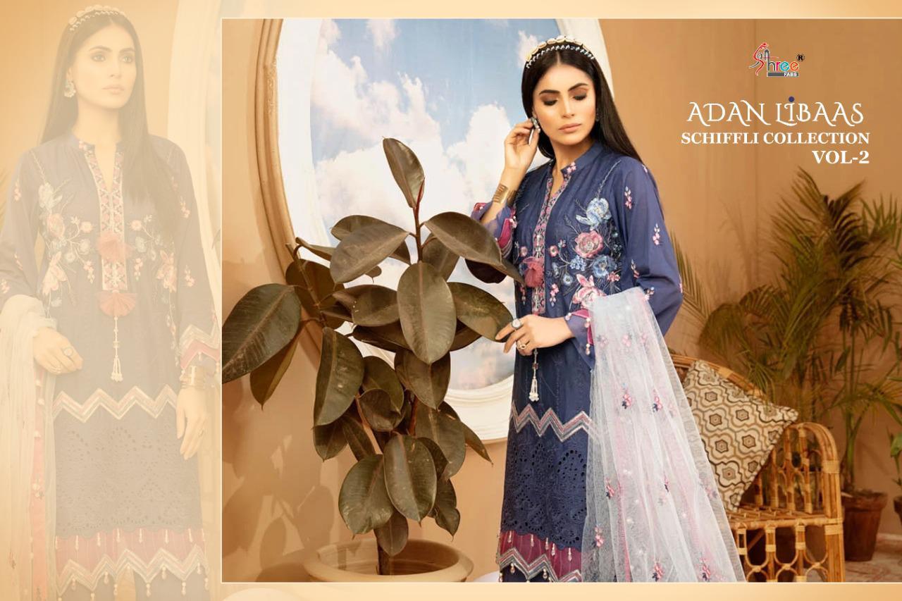 Shree Fabs Prensants Adan Libaas Schiffli Collection Vol 2 Wholesale Rate In Surat