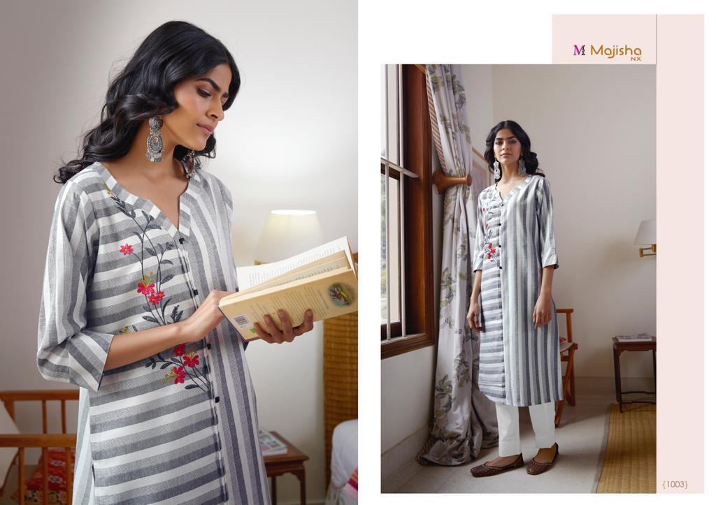 Majisha Nx Presants Juliet Fancy Cotton Kurti Pant Set Catalog At Wholesale Rate In Surat