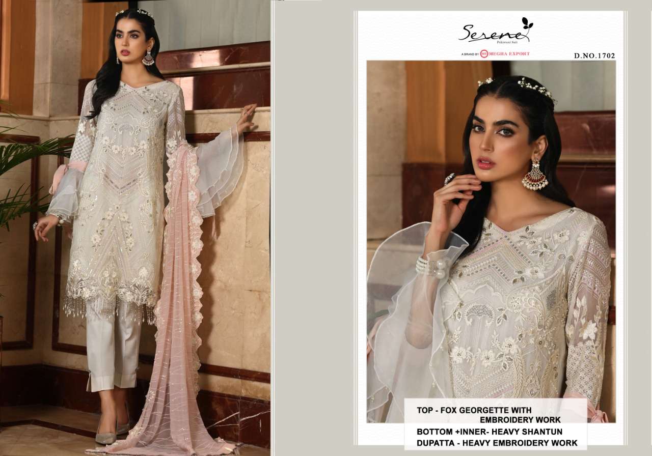 Serene Presants Zarif Faux Georgette Heavy Pakistani Salwar Suits Collection Wholesale Rate In Surat