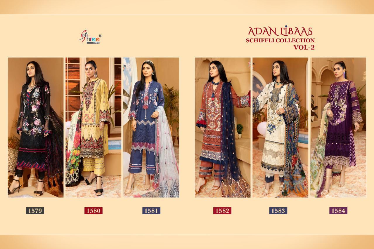 Shree Fabs Prensants Adan Libaas Schiffli Collection Vol 2 Wholesale Rate In Surat