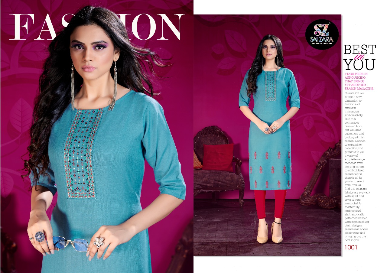 Sai Zara Presants Arena Cotton Slub With Embrodairy Work Collections At Wholesale Rate In Surat
