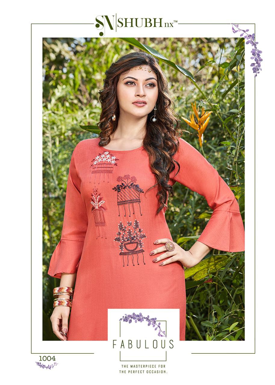 Shubh Nx  Presants Anayah Ruby Slub Straight Designer Kurtis At Wholesale Rate In Surat
