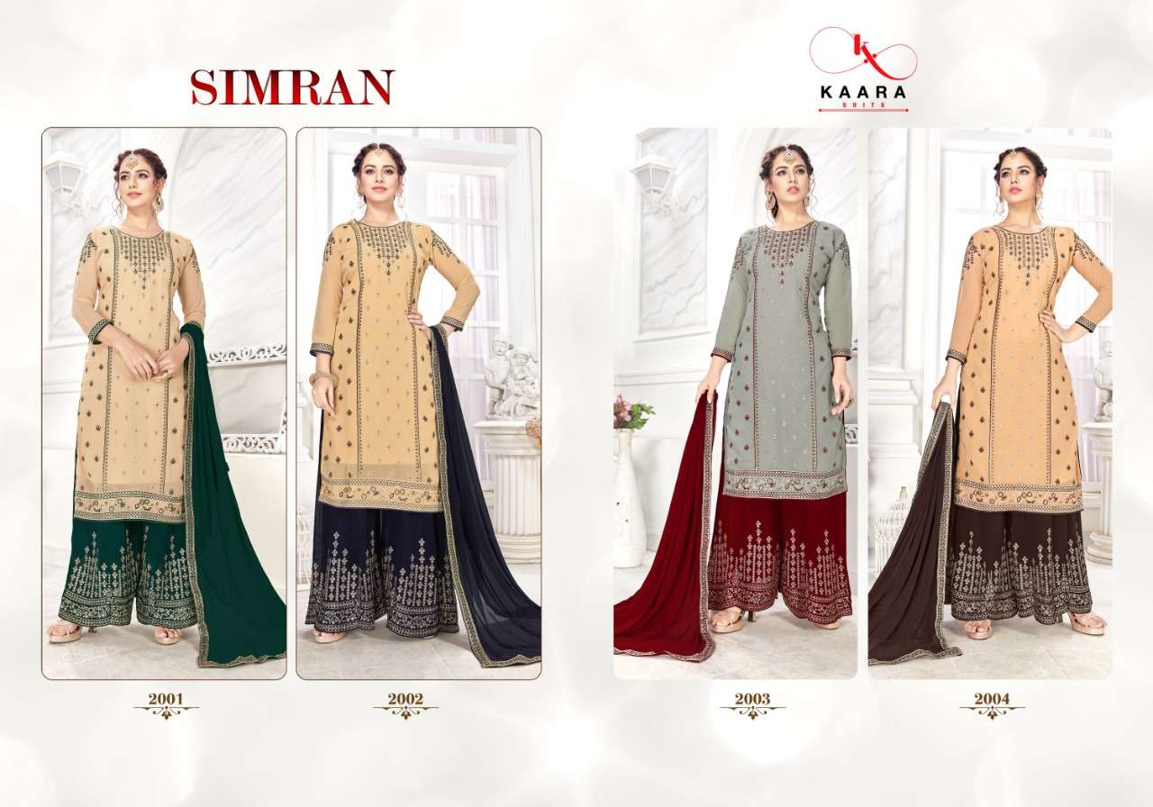 Simran Heavy Fox Georgette Dress Material Catalogue By Kaara Suits At Wholesale Rate In Surat