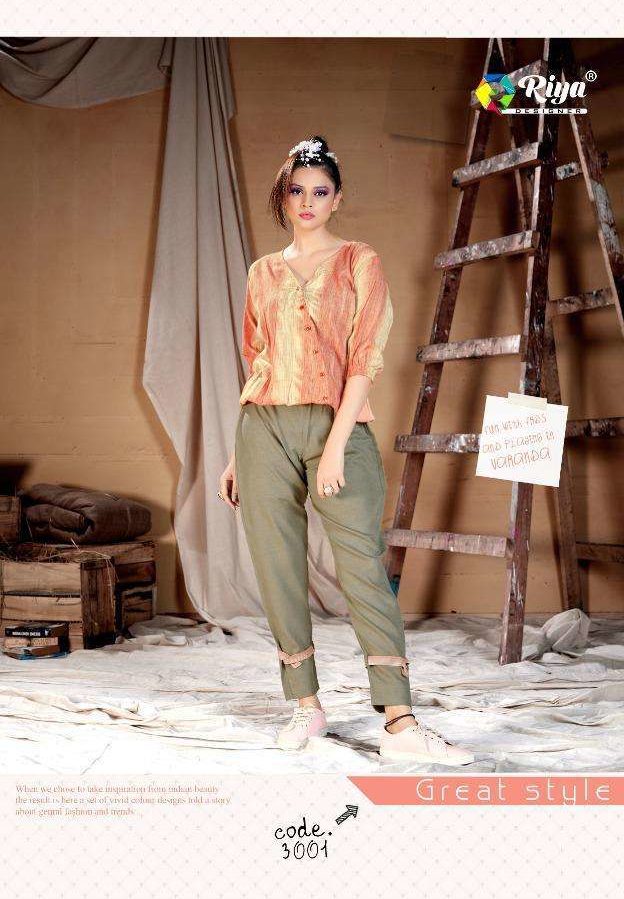 Riya Designer Presants Western Vol 3 Handloom Cotton Classy Look Top With Bottom Set At Wholesale Rate In Surat