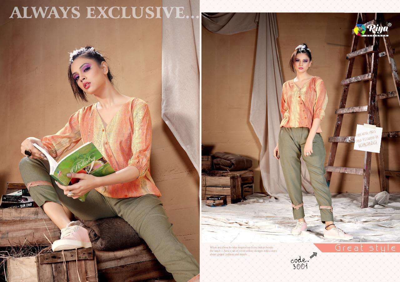 Riya Designer Presants Western Vol 3 Handloom Cotton Classy Look Top With Bottom Set At Wholesale Rate In Surat