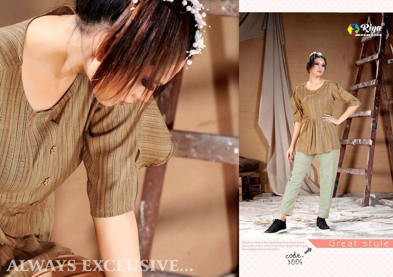 Riya Designer Presants Western Vol 3 Handloom Cotton Classy Look Top With Bottom Set At Wholesale Rate In Surat