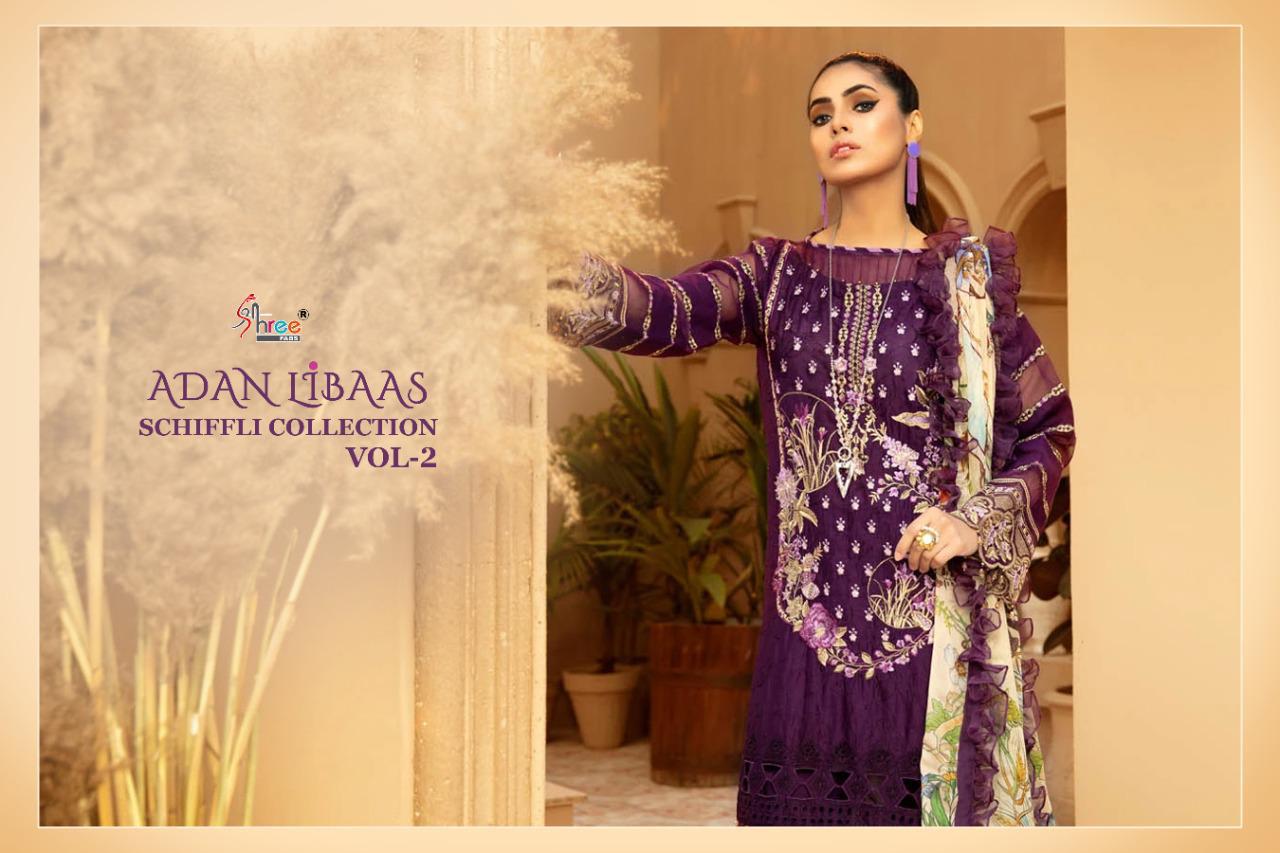 Shree Fabs Prensants Adan Libaas Schiffli Collection Vol 2 Wholesale Rate In Surat
