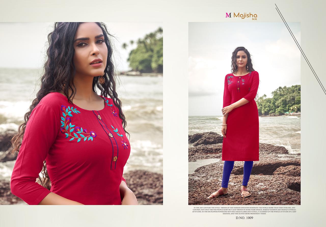 Majisha Nx Presants Kitkat Viscose With Work Casual Wear Kurti Catalog At Wholesale Rate In Surat