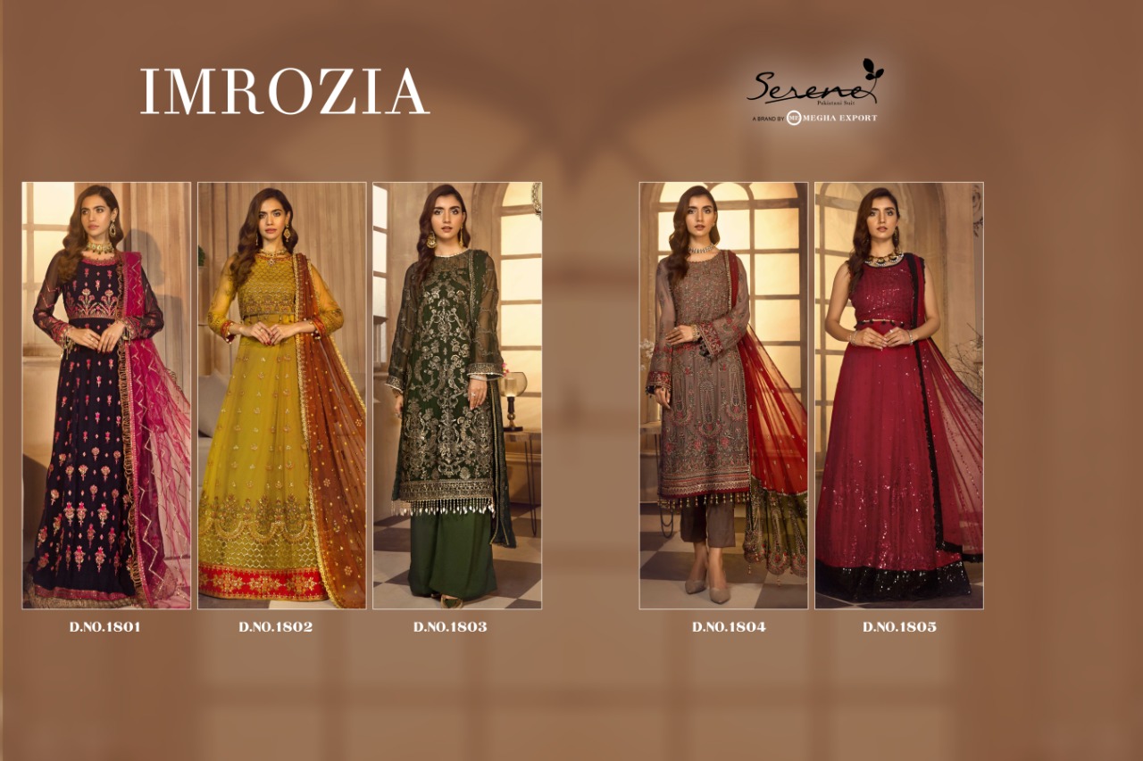 Serene Presents Imrozia Designer Georgette Embrodered  Pakistani Suit Collections  At Wholesale Rate In Surat
