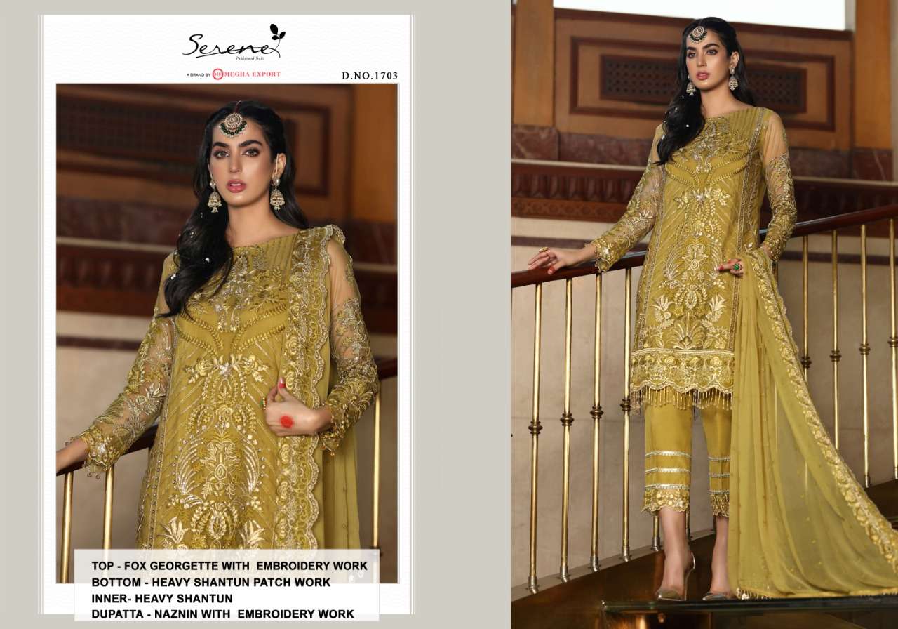 Serene Presants Zarif Faux Georgette Heavy Pakistani Salwar Suits Collection Wholesale Rate In Surat