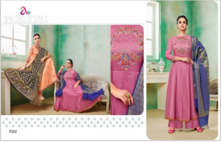 Manikarnika By Angroop Plus Viscose Upada Silk Kali Style Salwar Kameez