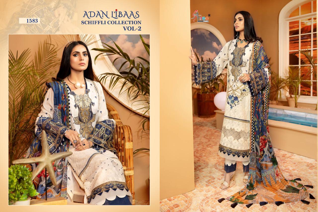 Shree Fabs Prensants Adan Libaas Schiffli Collection Vol 2 Wholesale Rate In Surat