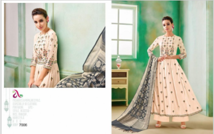 Manikarnika By Angroop Plus Viscose Upada Silk Kali Style Salwar Kameez