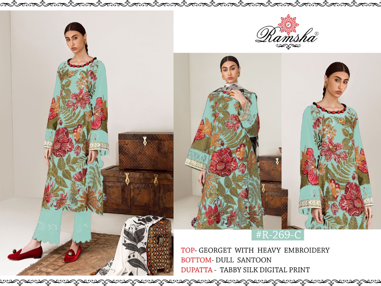 Ramsha Presants Ramsha R-269-a To R-269-d Designer Suits Wholesale Rate In Surat