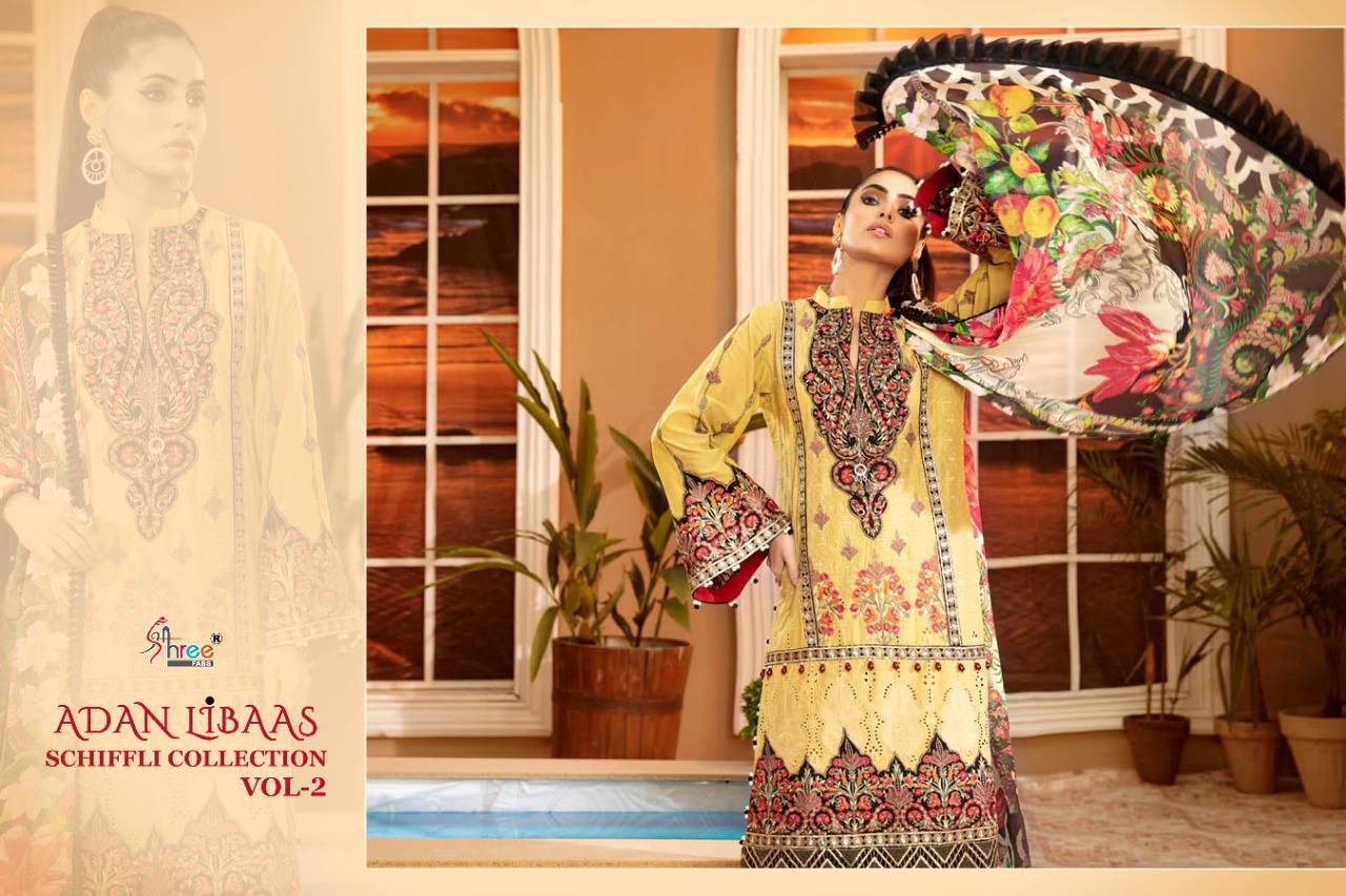 Shree Fabs Prensants Adan Libaas Schiffli Collection Vol 2 Wholesale Rate In Surat