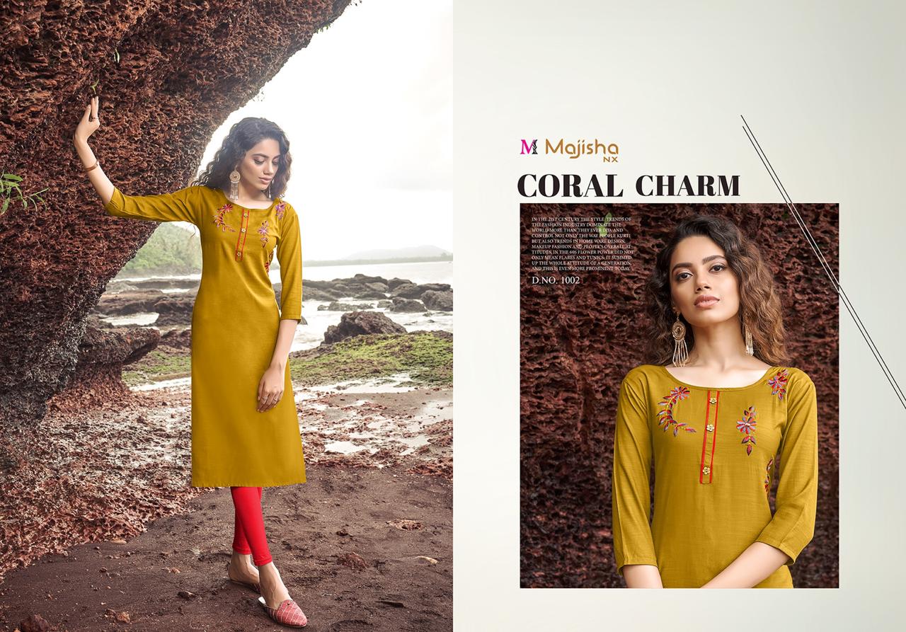 Majisha Nx Presants Kitkat Viscose With Work Casual Wear Kurti Catalog At Wholesale Rate In Surat