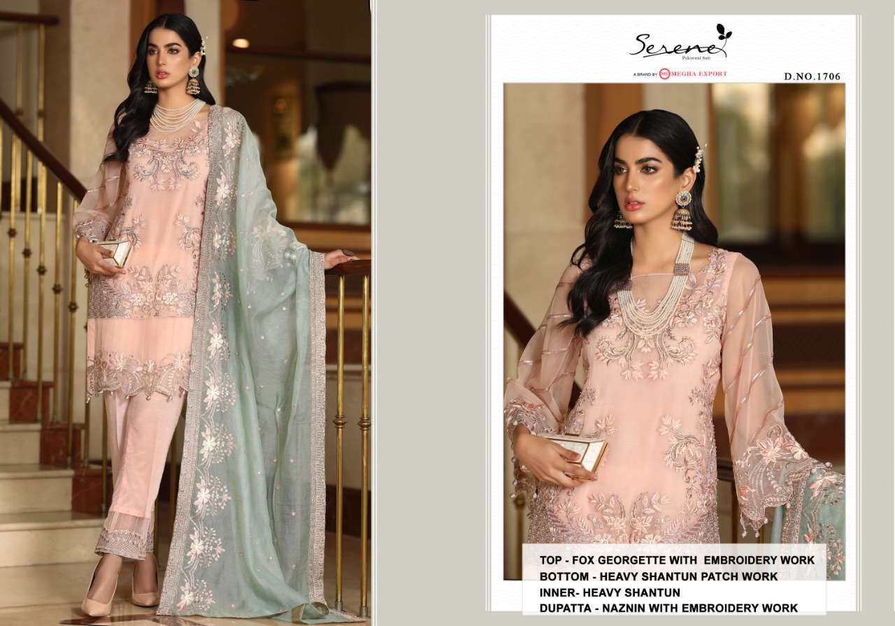 Serene Presants Zarif Faux Georgette Heavy Pakistani Salwar Suits Collection Wholesale Rate In Surat