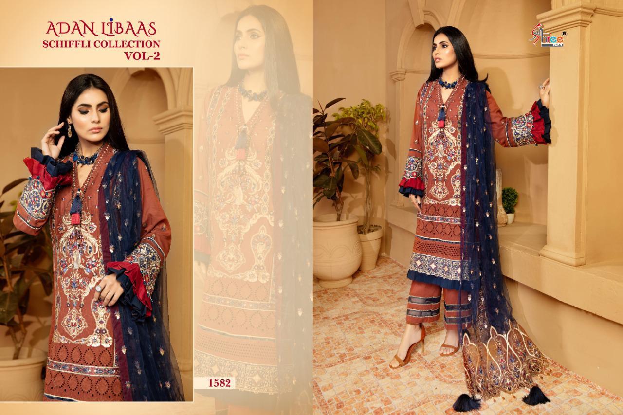 Shree Fabs Prensants Adan Libaas Schiffli Collection Vol 2 Wholesale Rate In Surat