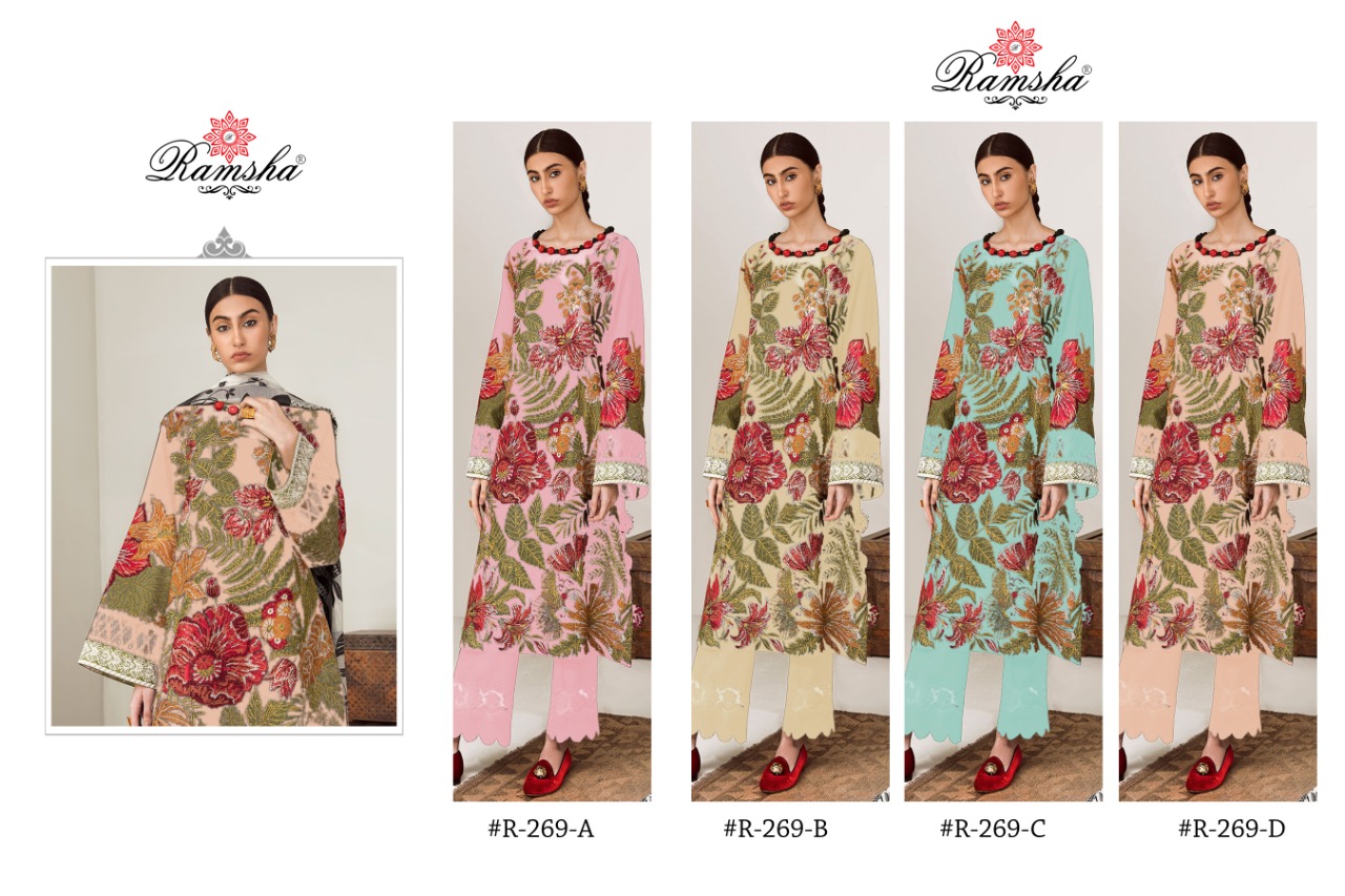 Ramsha Presants Ramsha R-269-a To R-269-d Designer Suits Wholesale Rate In Surat