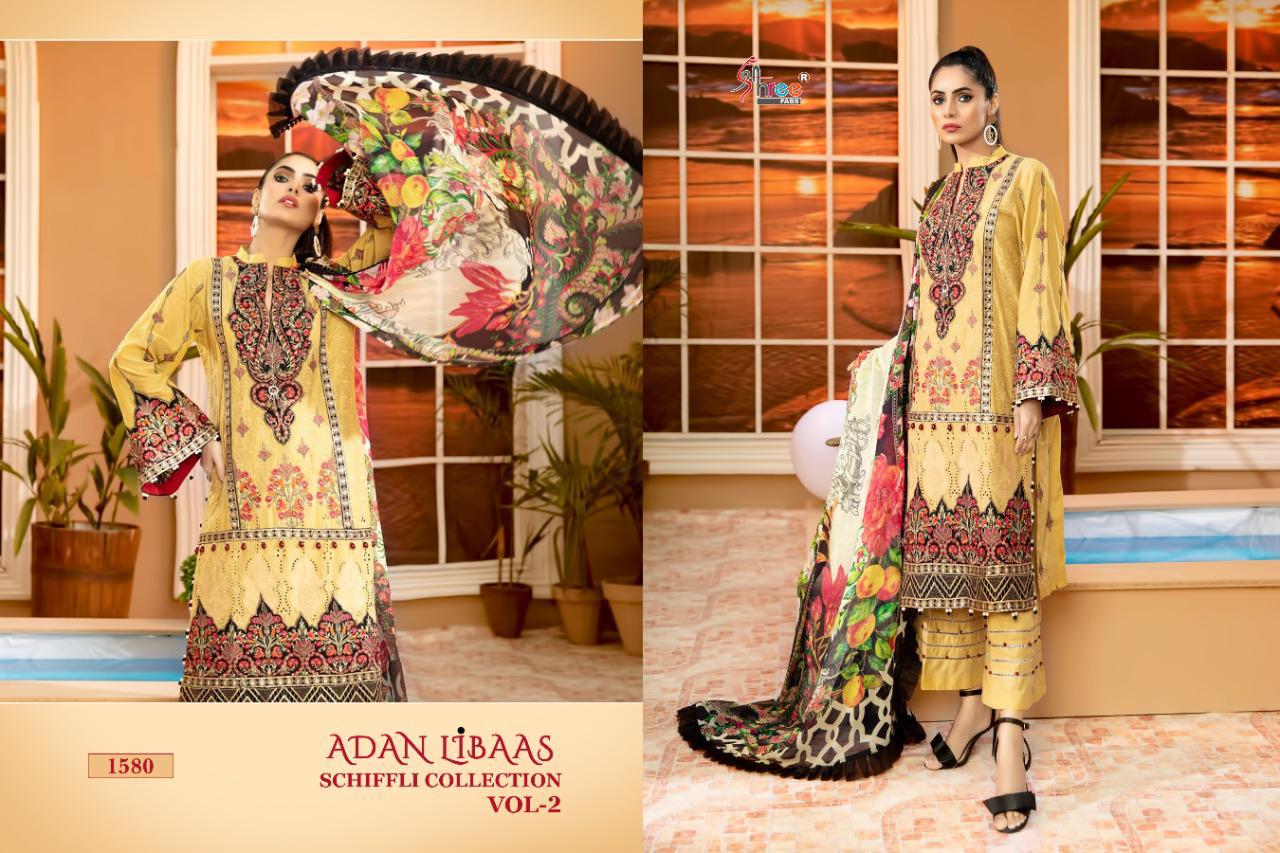 Shree Fabs Prensants Adan Libaas Schiffli Collection Vol 2 Wholesale Rate In Surat