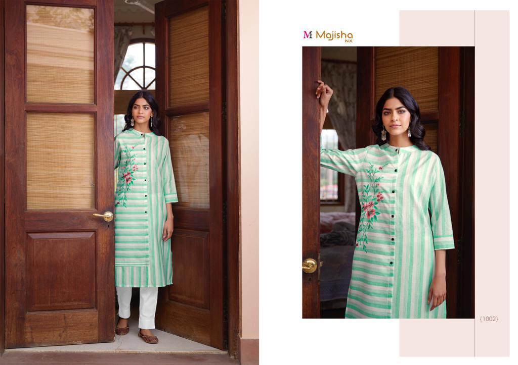 Majisha Nx Presants Juliet Fancy Cotton Kurti Pant Set Catalog At Wholesale Rate In Surat