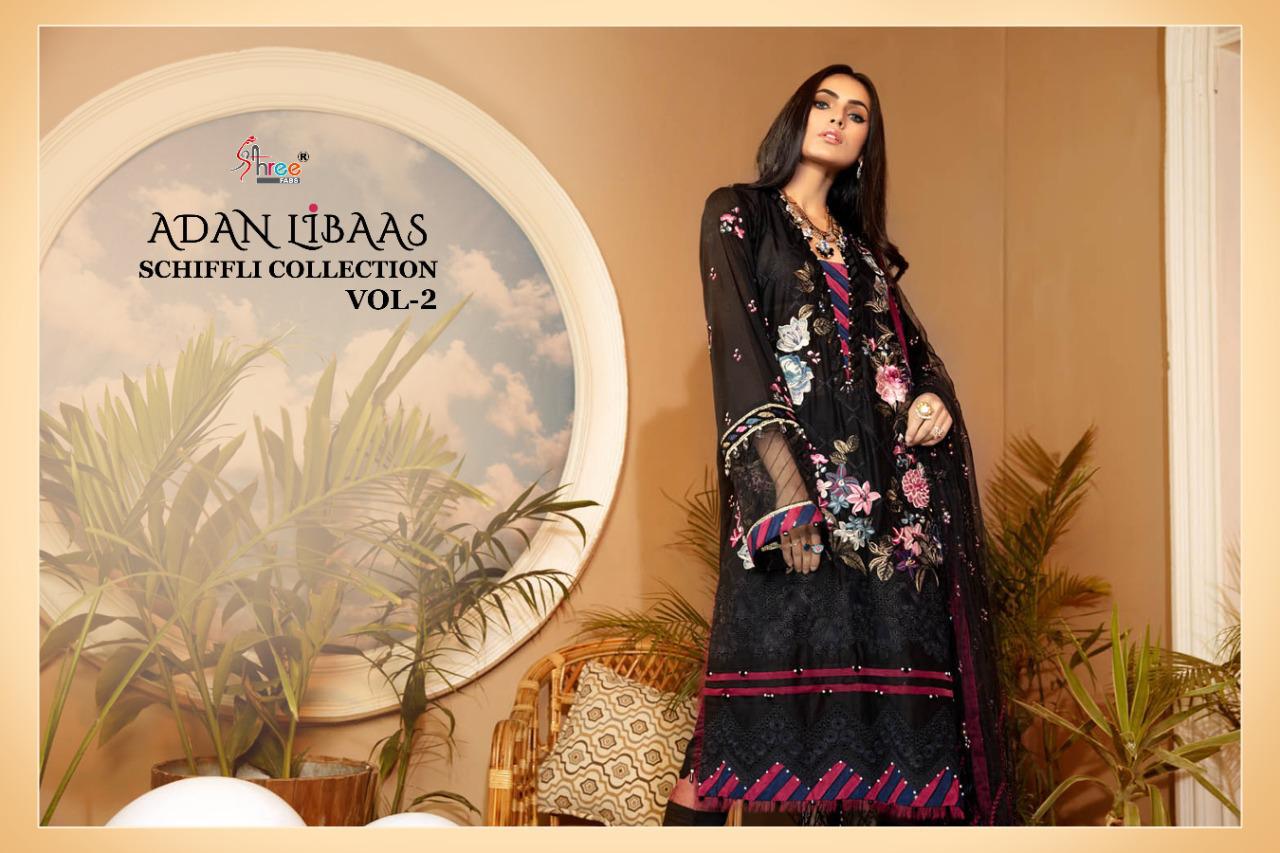 Shree Fabs Prensants Adan Libaas Schiffli Collection Vol 2 Wholesale Rate In Surat