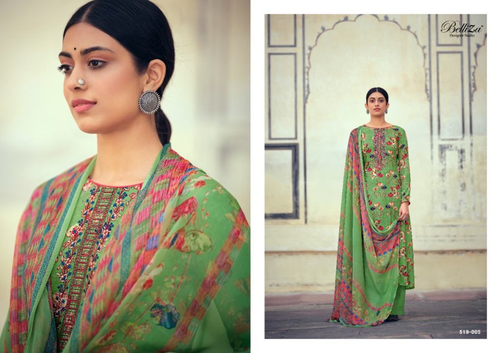 Belliza Presents Mystic Fancy Designer Dress Material At Wholesale Rate In Surat