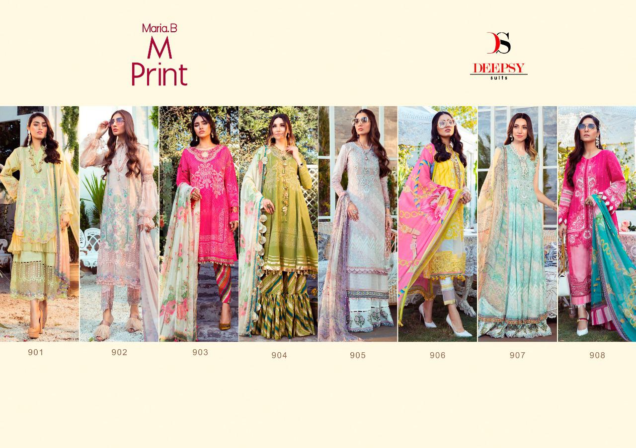 Maria B M Print Designer Print With Embroidery Cotton Suits By Deepsy At Wholesale Rate In Surat