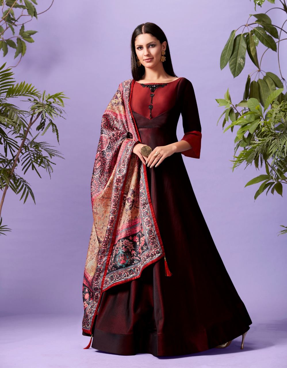Lymi Presents Originals Palace Silk Fabrics Kurtis With Dupatta Set Wholesale Rate