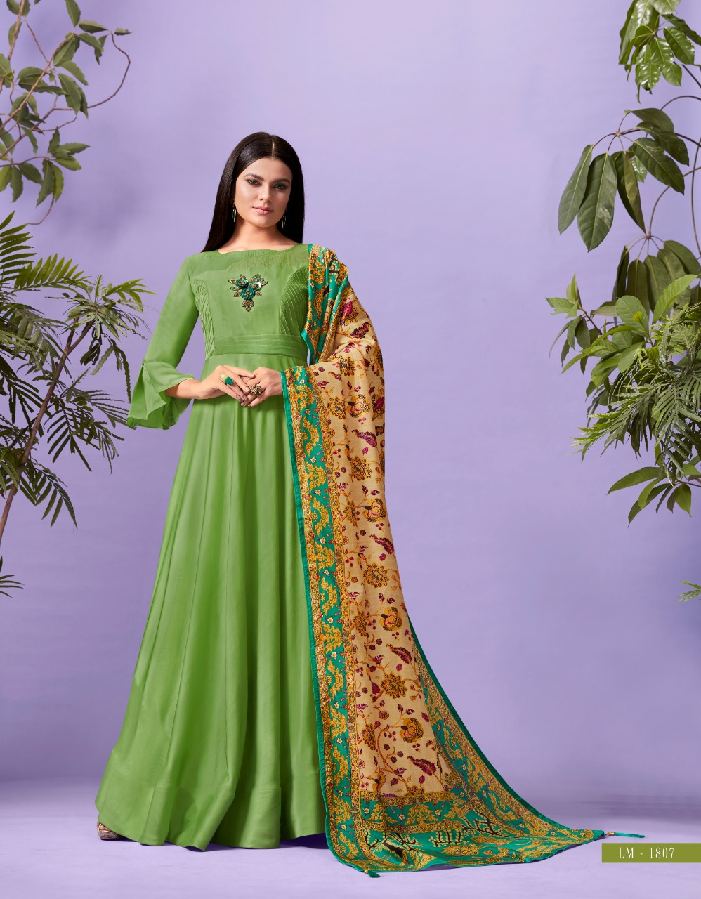 Lymi Presents Originals Palace Silk Fabrics Kurtis With Dupatta Set Wholesale Rate