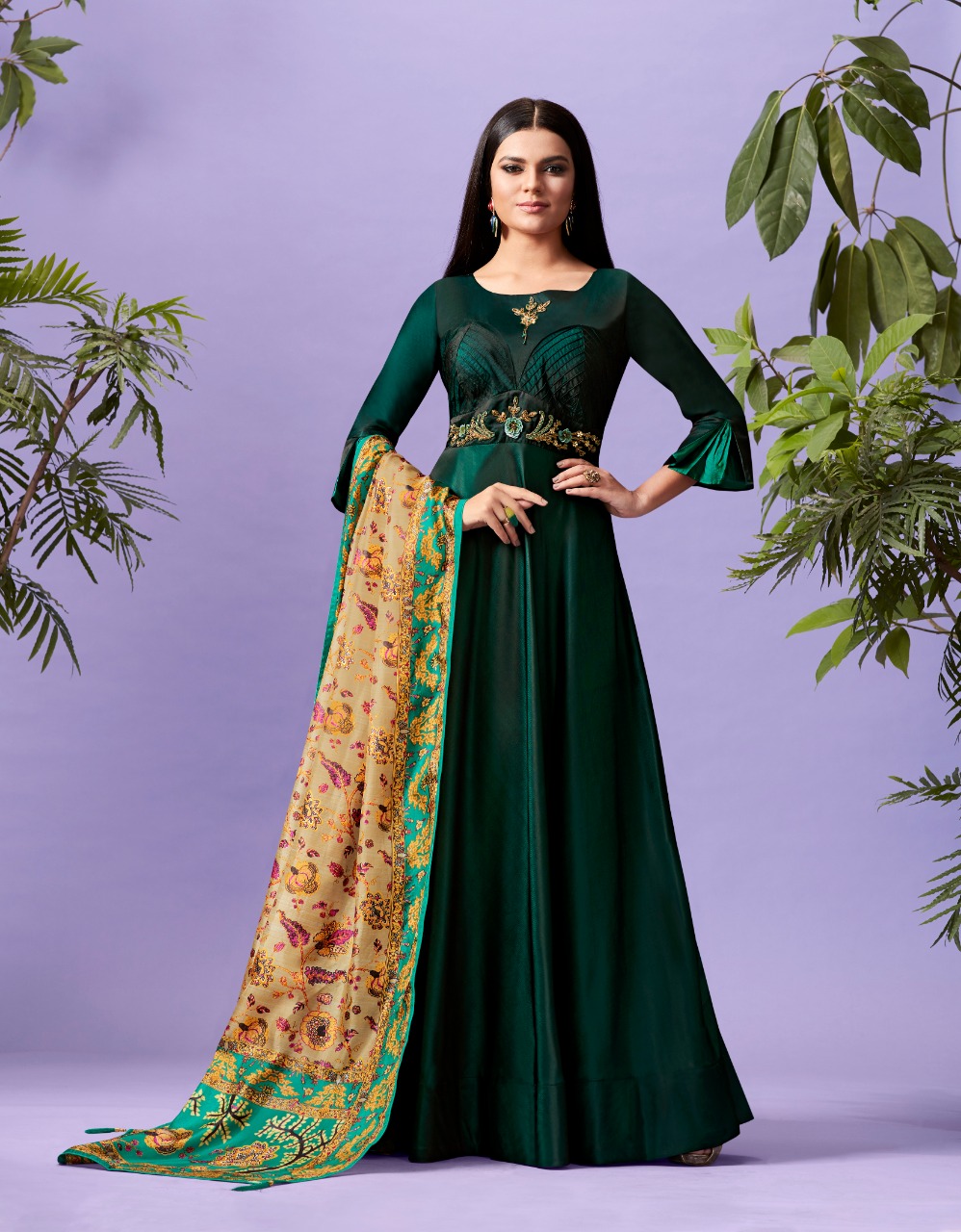 Lymi Presents Originals Palace Silk Fabrics Kurtis With Dupatta Set Wholesale Rate