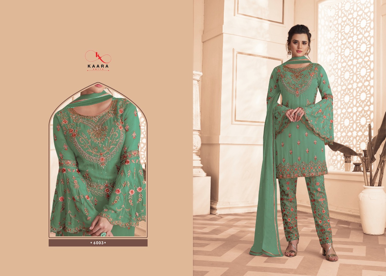 Kaara Suits Presents Dulhan Vol 14 Georgette With Heavy Embroidery Work Designer Wedding Suits At Wholesale Price At Surat