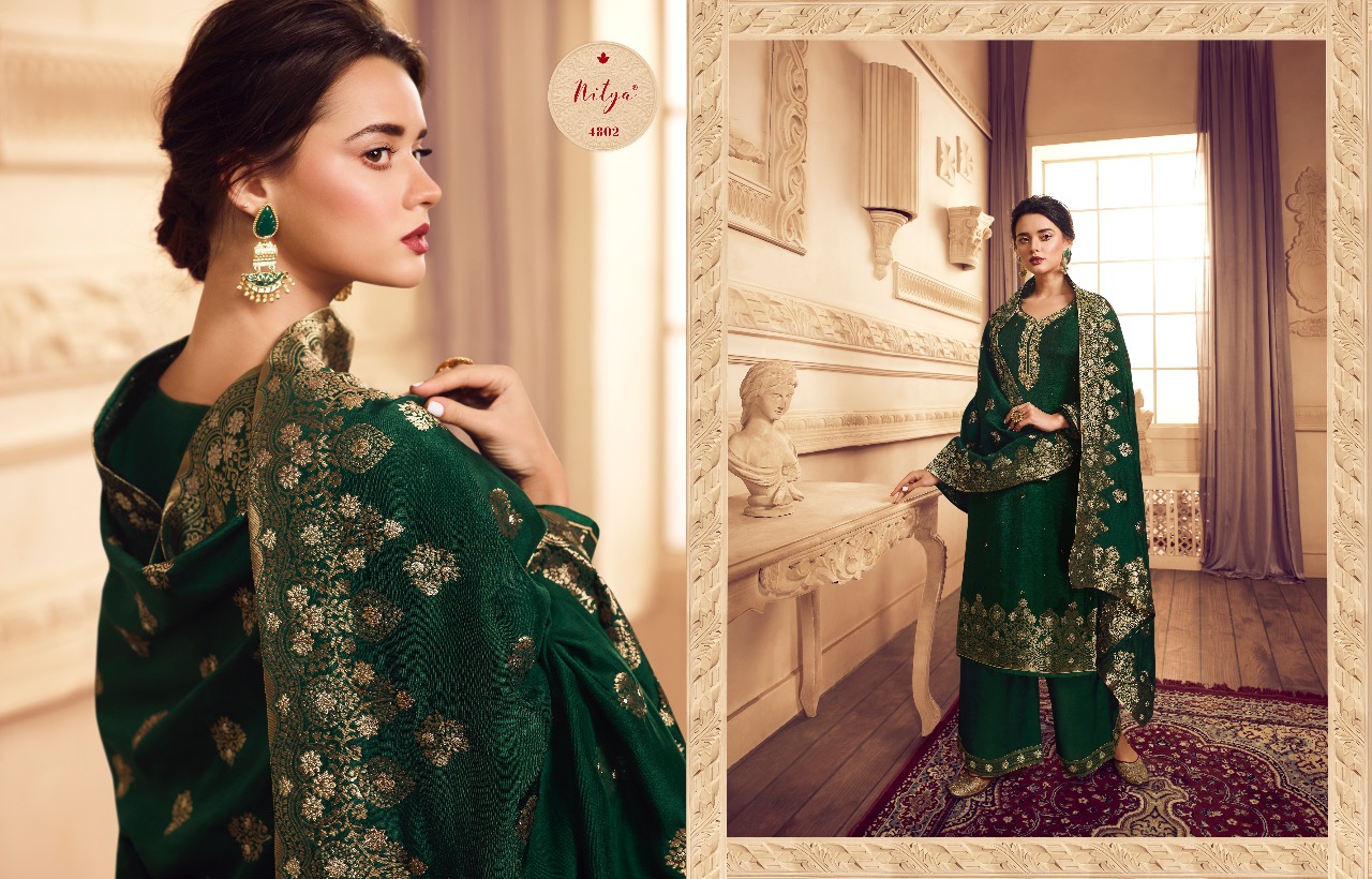 Lt Fabrics  Presants Nitya Vol-148 Heavy Designer Viscose Dola Jacquard Wth Embroidery Handwork Dress Material Collection At Wholesale Rate In Surat