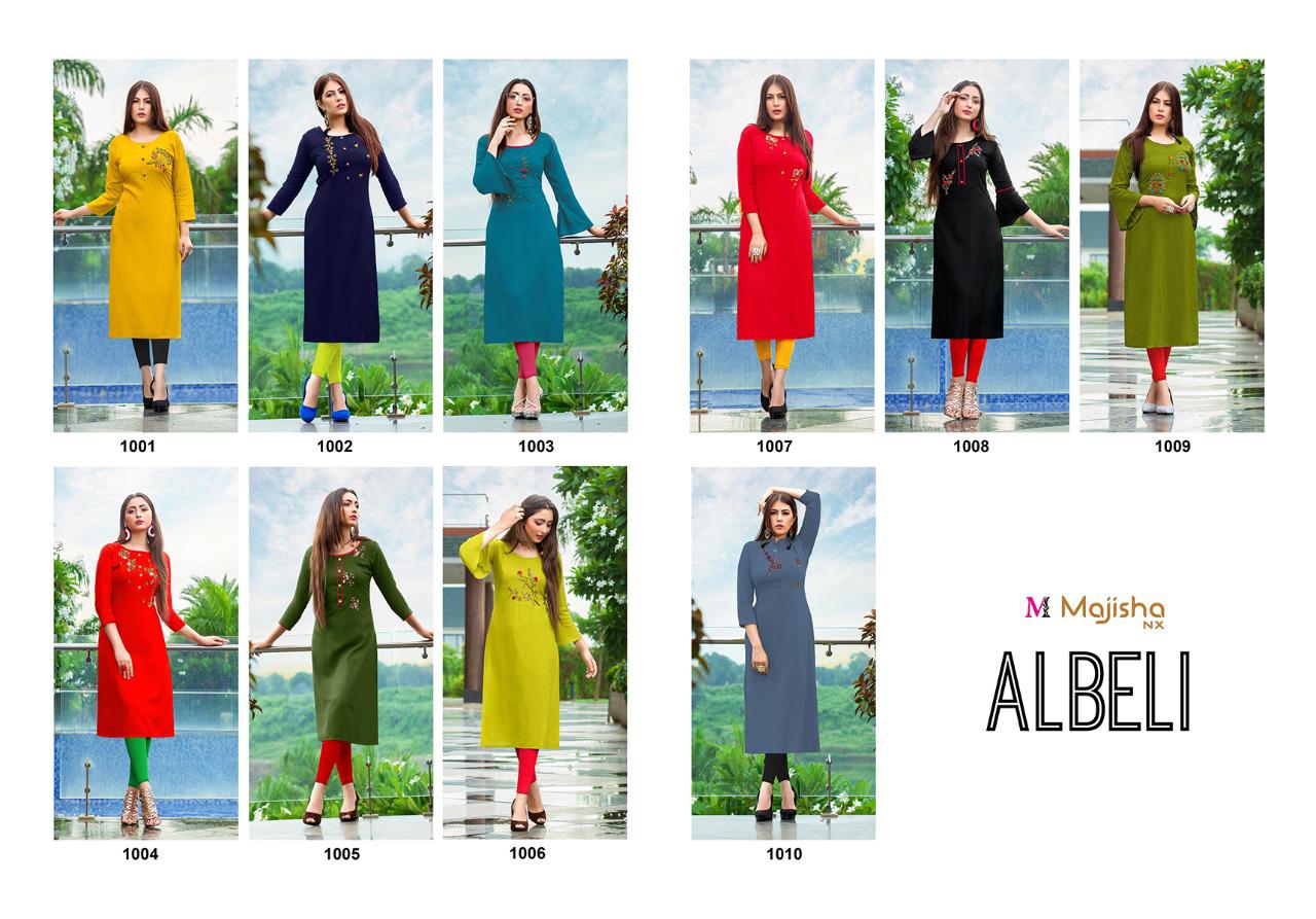 Majisha Nx Presants  Albeli Rayon Casual Wear Kurtis At Wholesale Rate In Surat