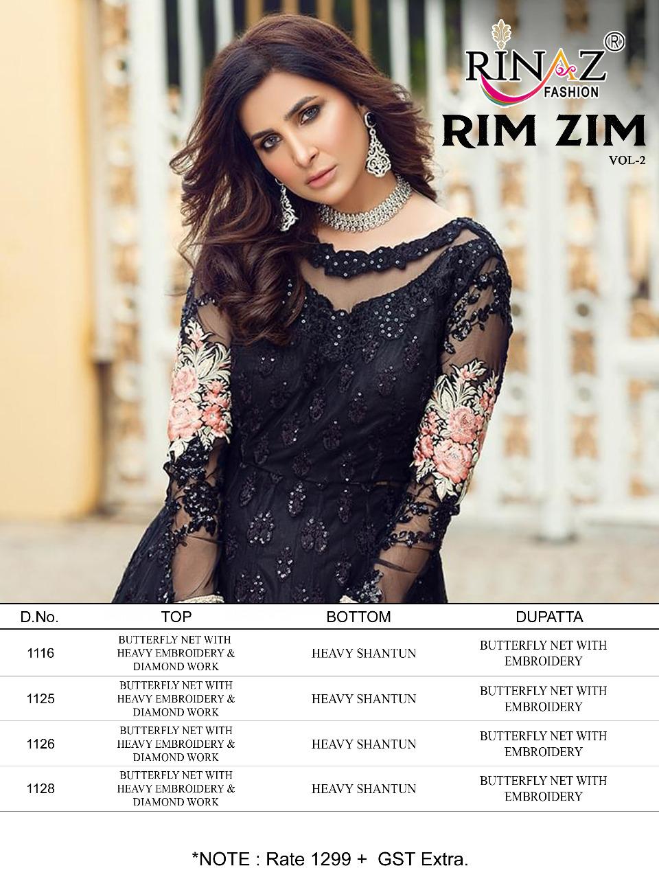 Rinaz Fashion Presents Rim Zim Vol 2 Butterfly Net With Heavy Embroidery Work Pakisatni Suits Wholesale In Surat