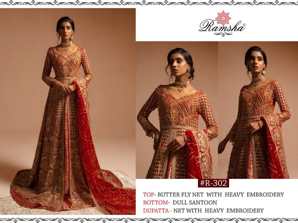 Ramsha Presants Ramsha R- 299 To R-302 Series Pakistani Bridal Collections At Wholesale Rate In Surat