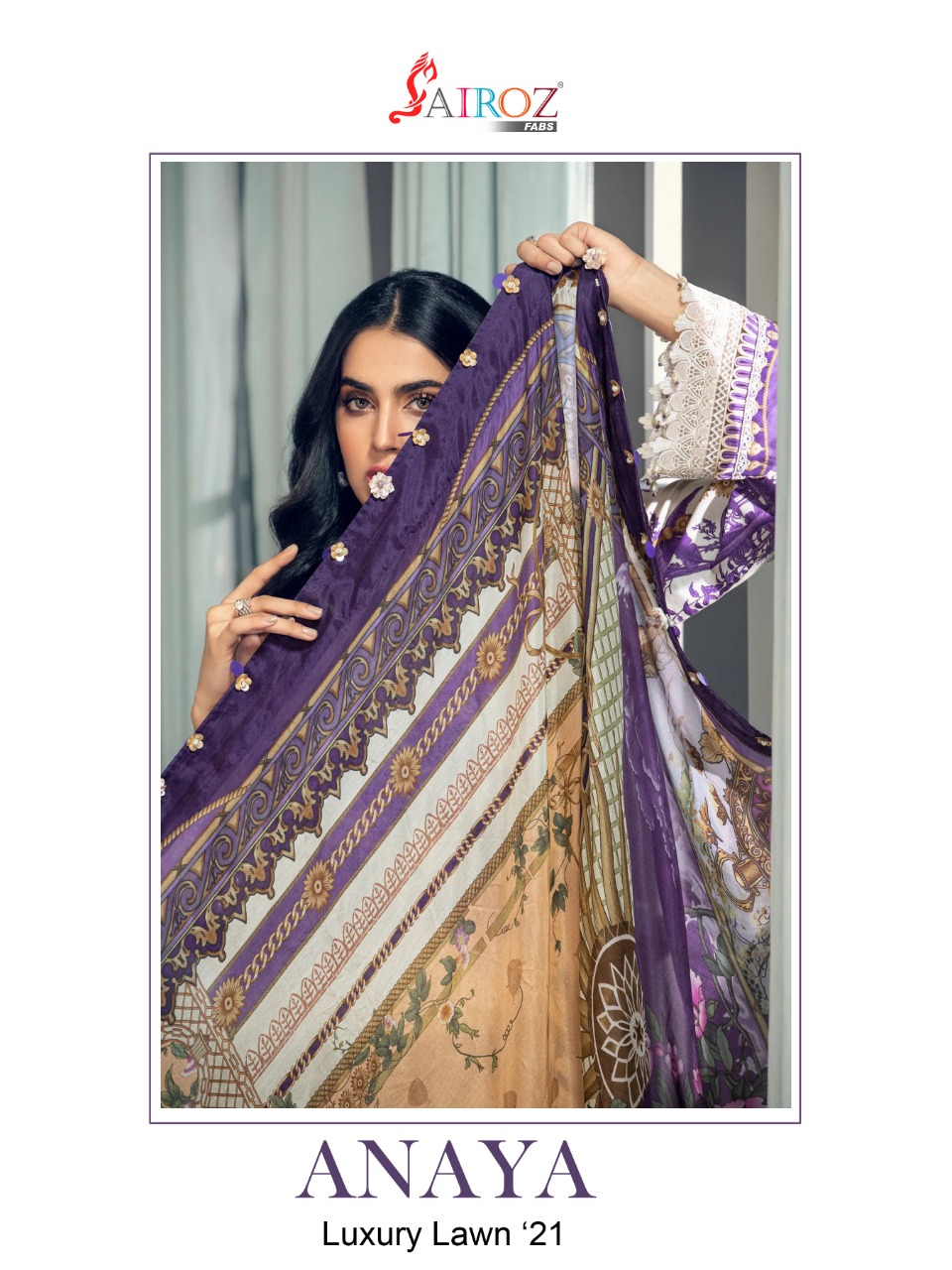 Sairoz Fabs Presents Anaya Luxury Lawn Vol 21cotton Digital Print Fancy Patch Embroidery Work  Pakistani Suits At Wholesale Rate In Surat