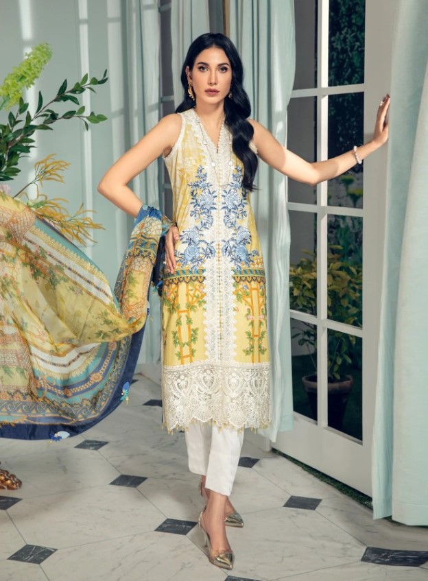 Sairoz Fabs Presents Anaya Luxury Lawn Vol 21cotton Digital Print Fancy Patch Embroidery Work  Pakistani Suits At Wholesale Rate In Surat