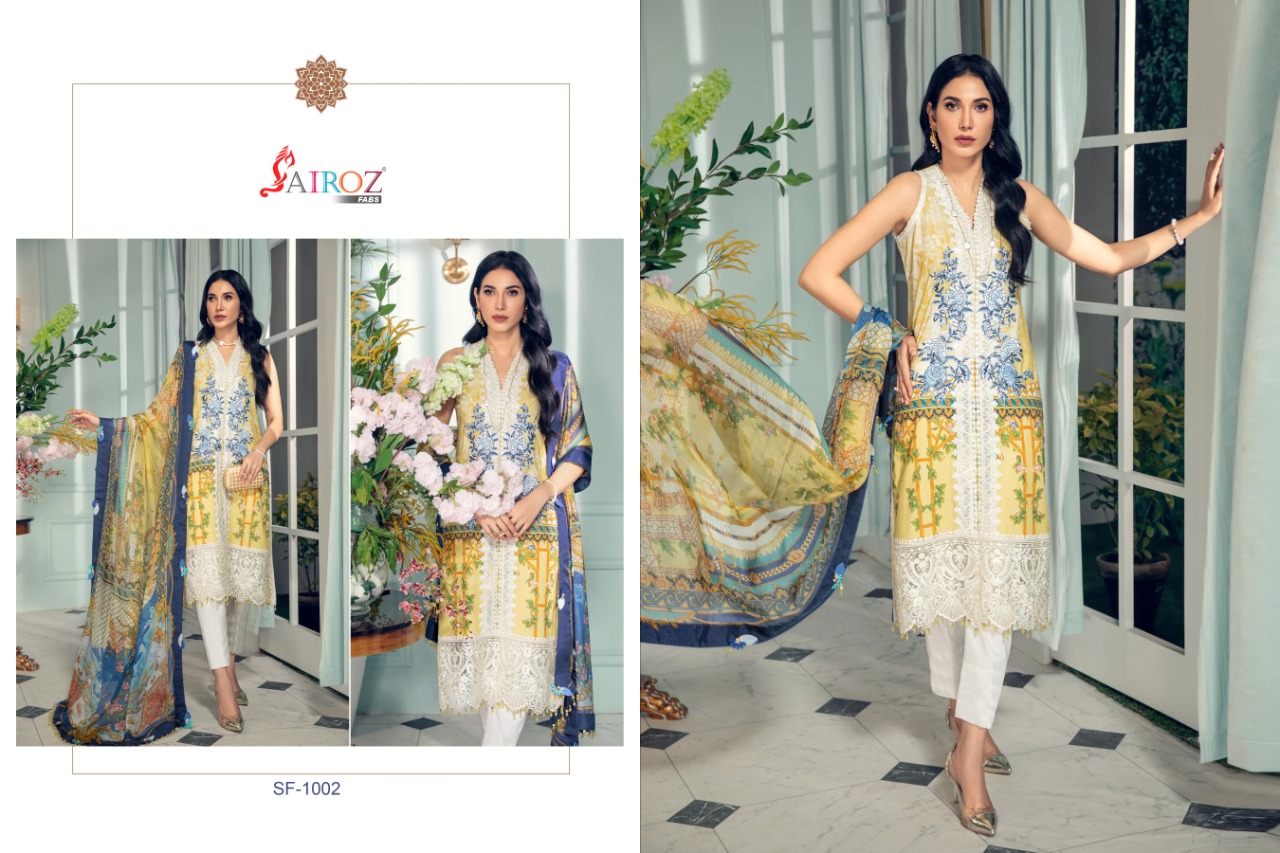 Sairoz Fabs Presents Anaya Luxury Lawn Vol 21cotton Digital Print Fancy Patch Embroidery Work  Pakistani Suits At Wholesale Rate In Surat